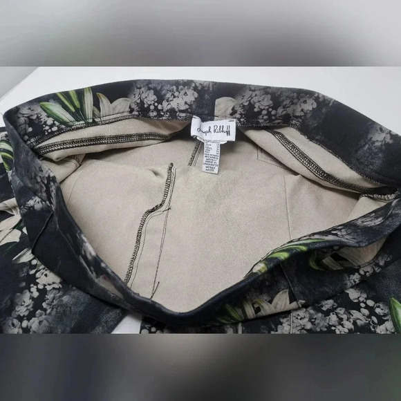 Joseph Ribkoff Women's Floral Pants Zip  Cuff Stretch Canada Plus Size 22 US - Picture 4 of 13